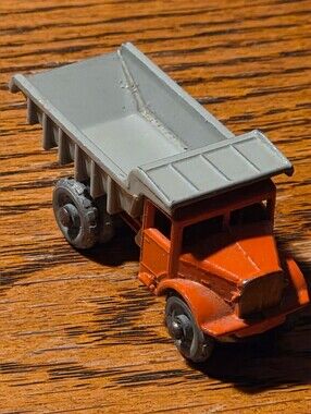 Vintage Lesney England Orange and Gray Toy Dump Truck